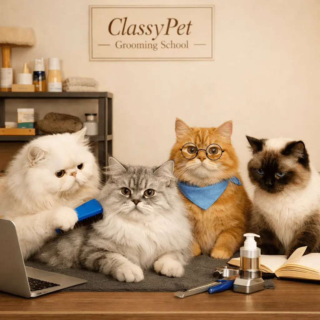 Cat grooming professionals and education team